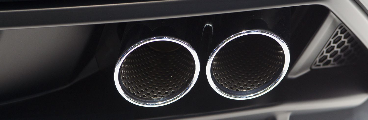 Close up view of custom exhausts in Las Vegas